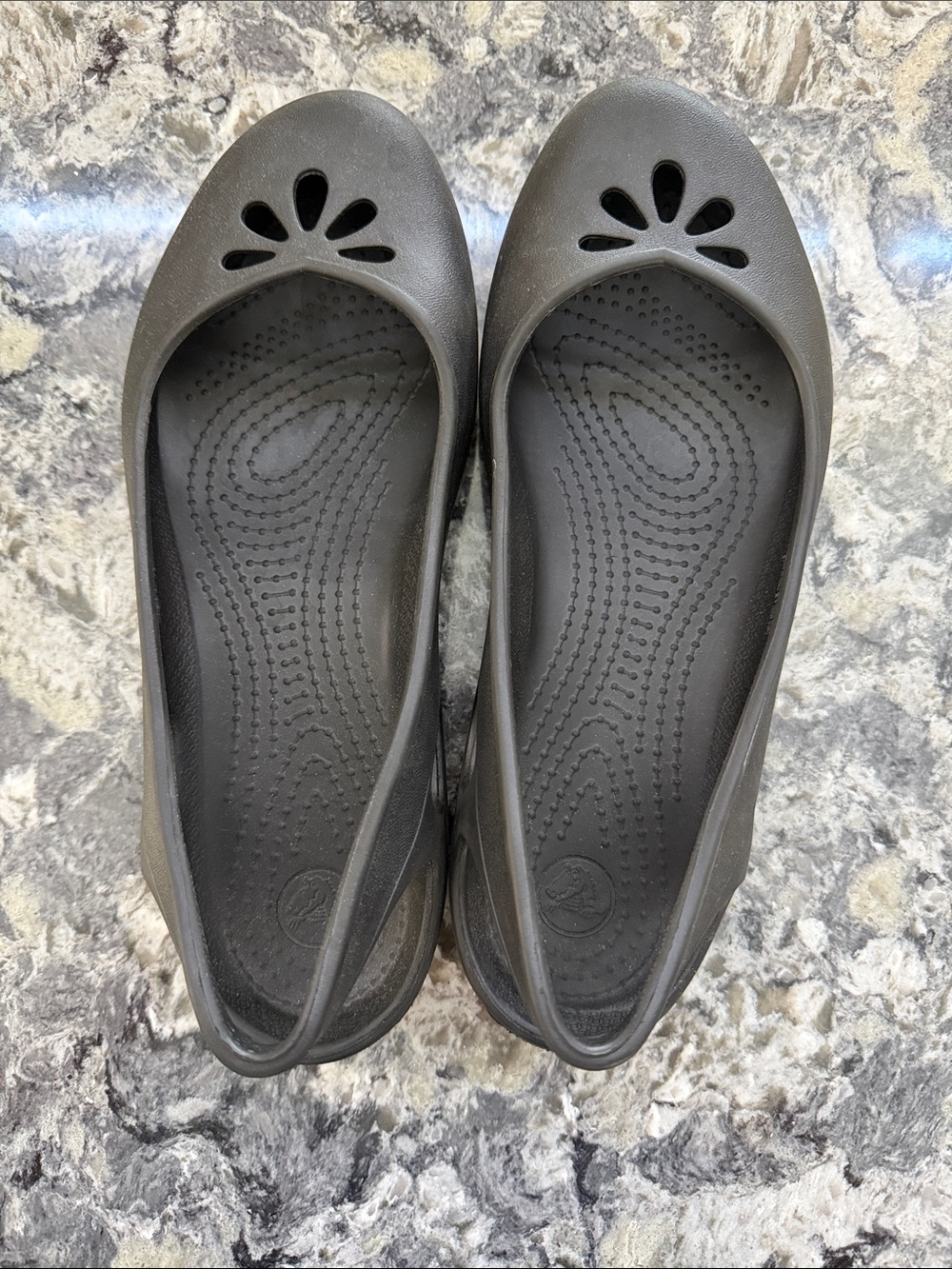 CROCS Women's Black Slip-On sling back flats sz 11